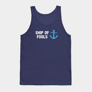 Ship Of Fools, white blue Tank Top